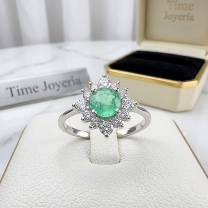 ANILLO FLOR PUNTO VERDE